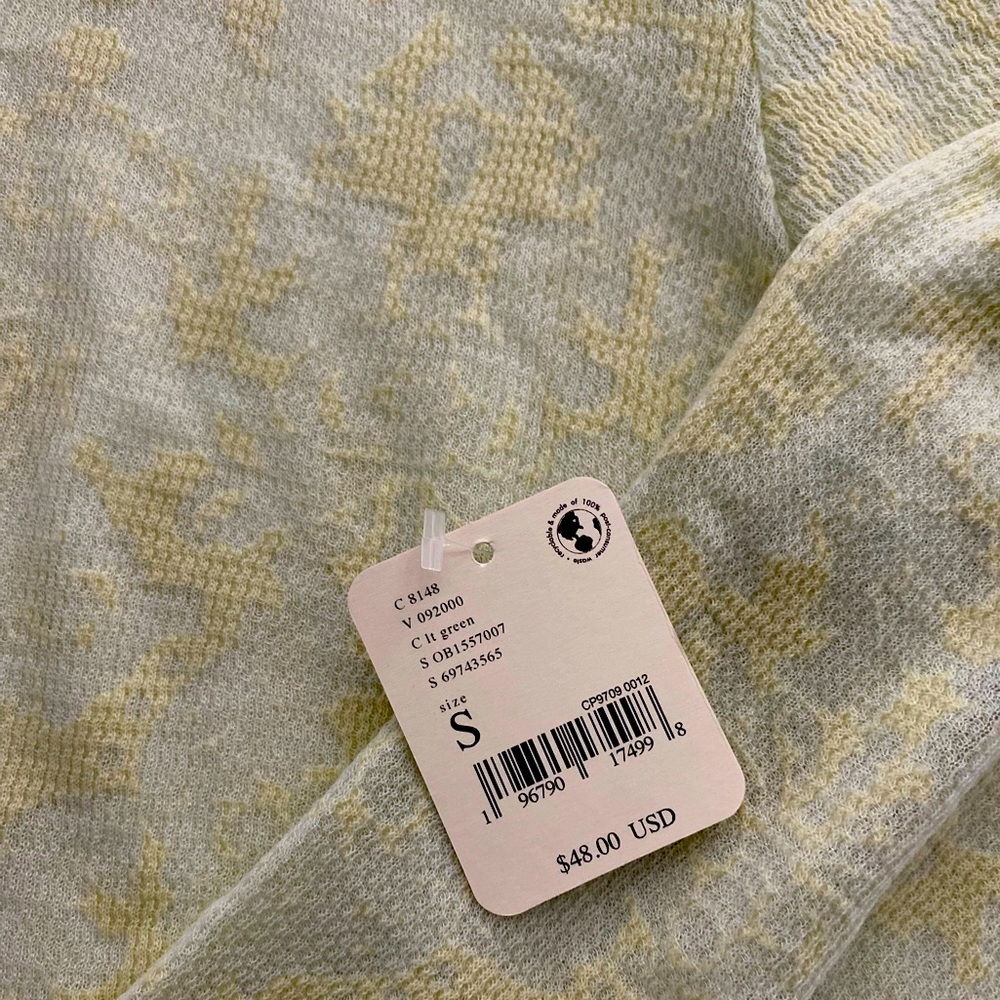 Free People lime green sheer turtleneck.